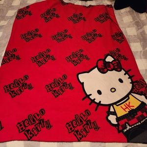 Vintage 2002 Punk Rock Hello Kitty For Hot Topic Thin Fleece Blanket Sanrio